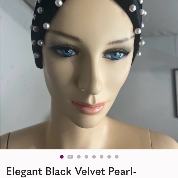 URBAN TURBANS Accessories - Sophisticated Black Pearl-Studded Headband